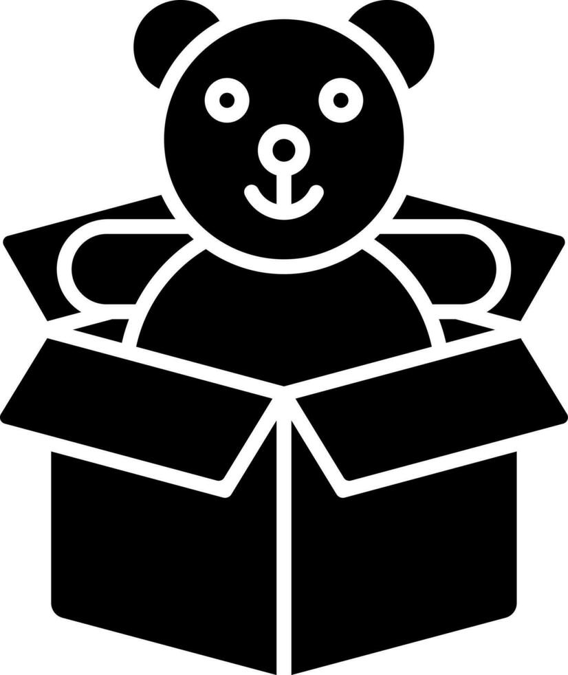 Gift toy box icon in Black and White color. vector
