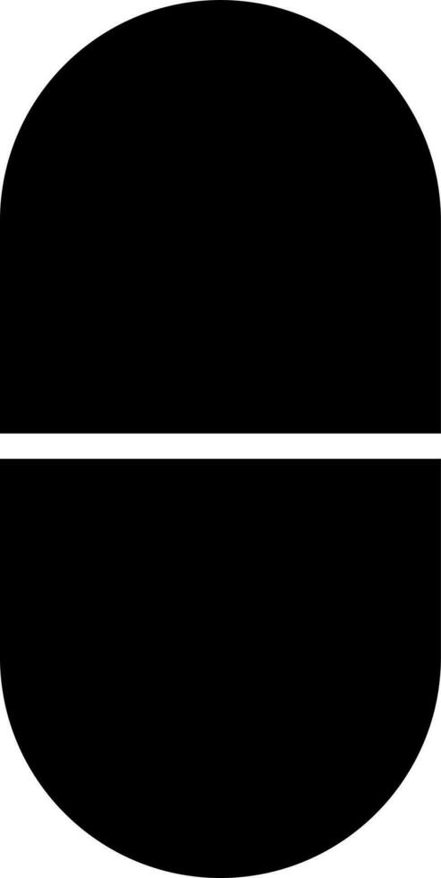 Tablet or capsule icon in black color. vector