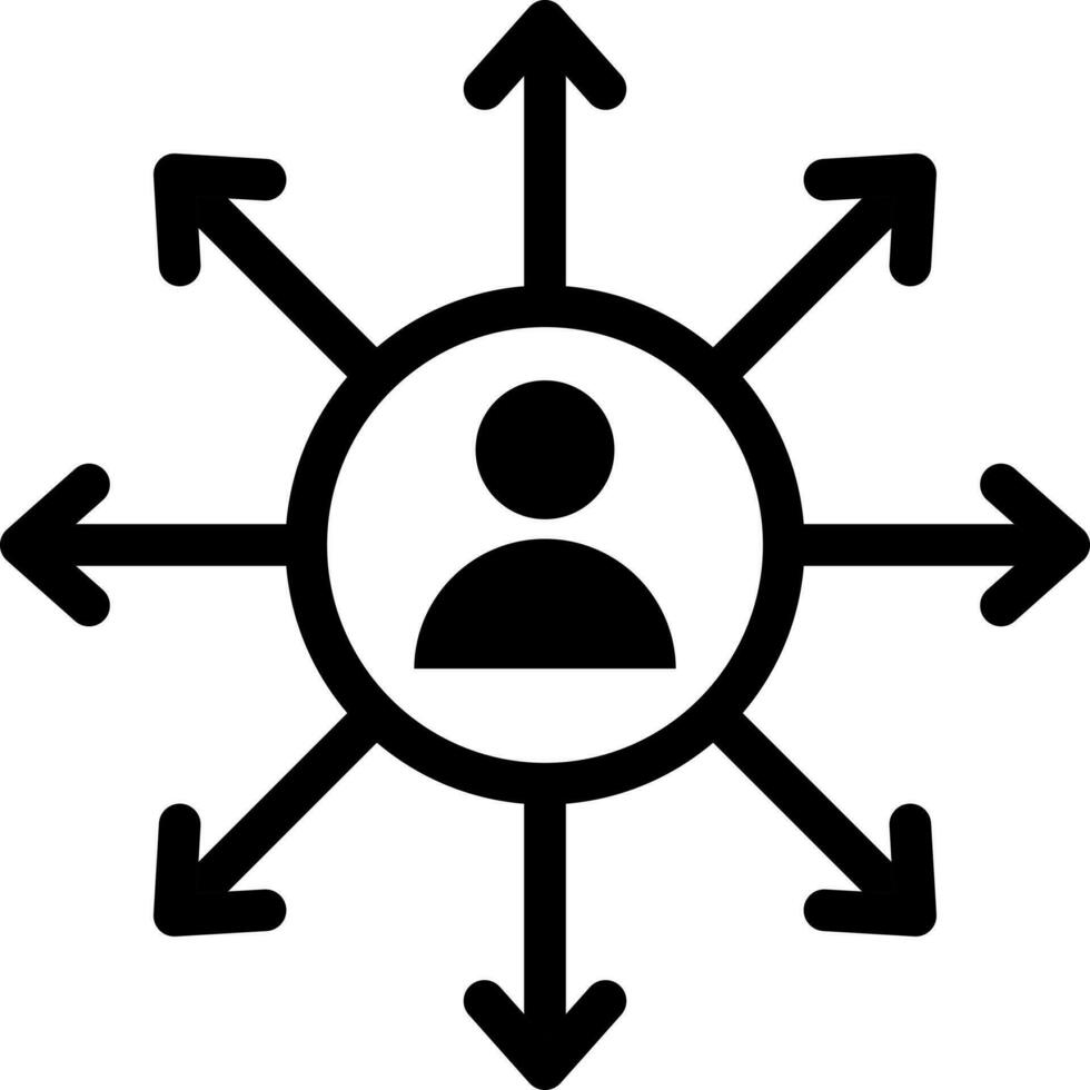 Sharing or connection icon in Black and White color. vector
