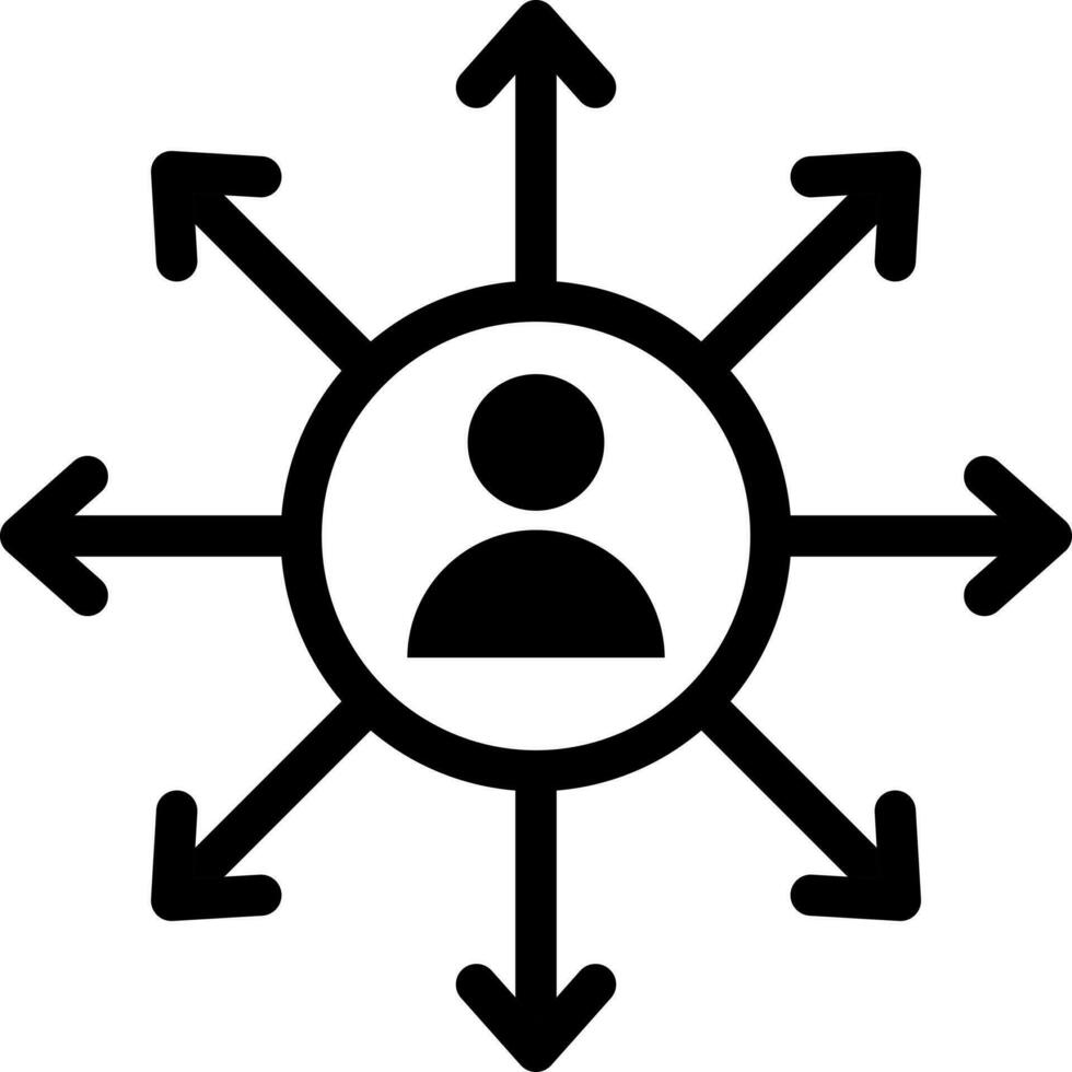 Sharing or connection icon in Black and White color. vector