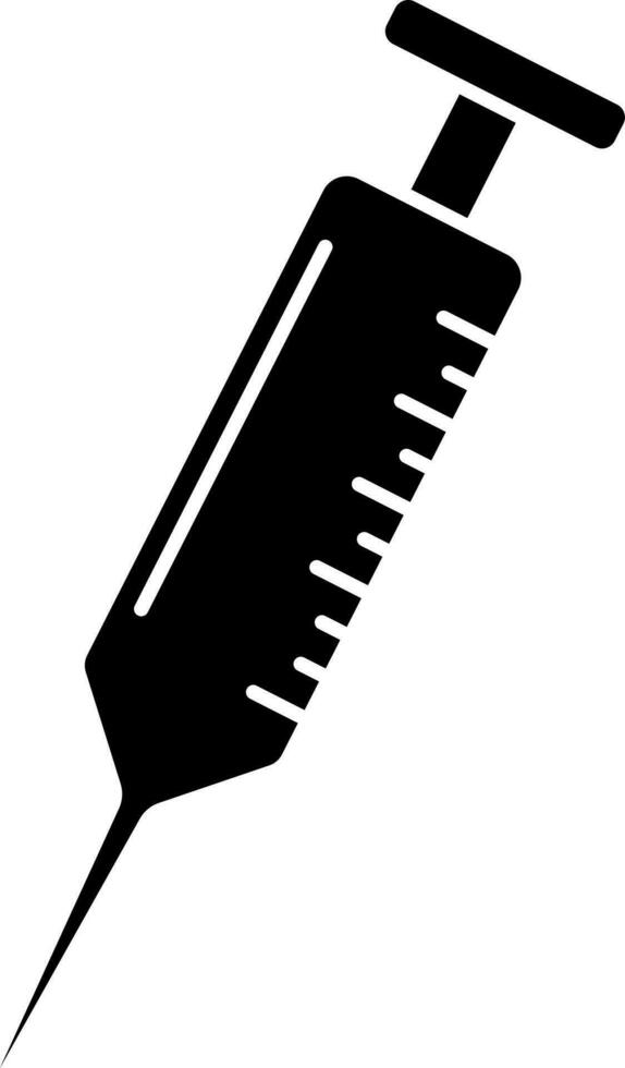 Glyph icon or symbol of syringe. vector