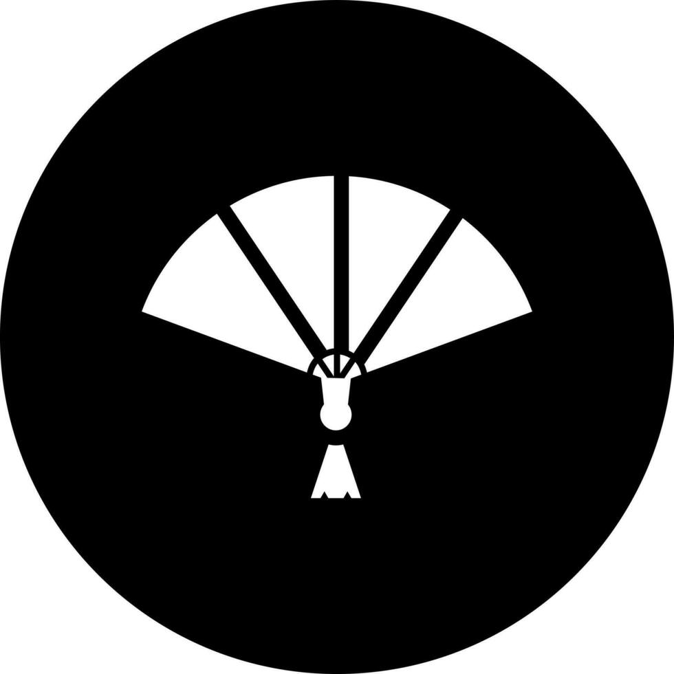 Black and White chinese fan icon in flat style. vector