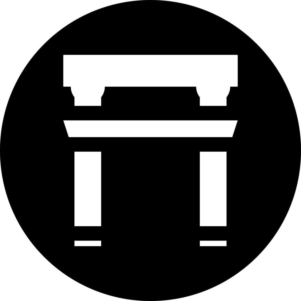 Black and White illustration of torii gate icon. vector