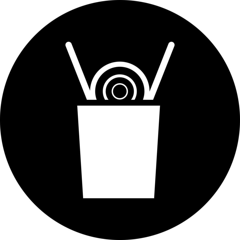 Noodle box glyph icon or symbol. vector