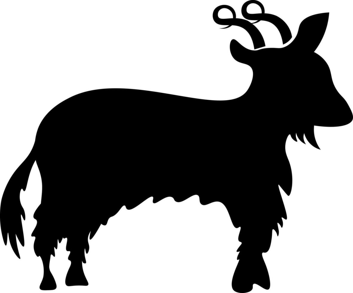 Goat animal glyph icon or symbol. vector