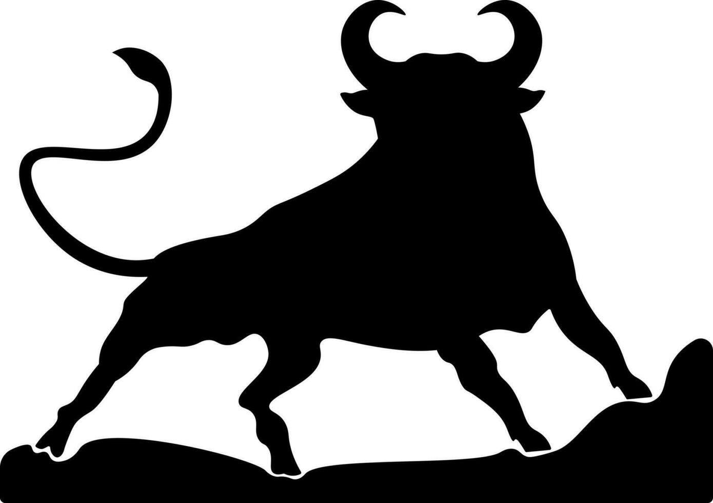 Flat style OX animal icon in black color. vector