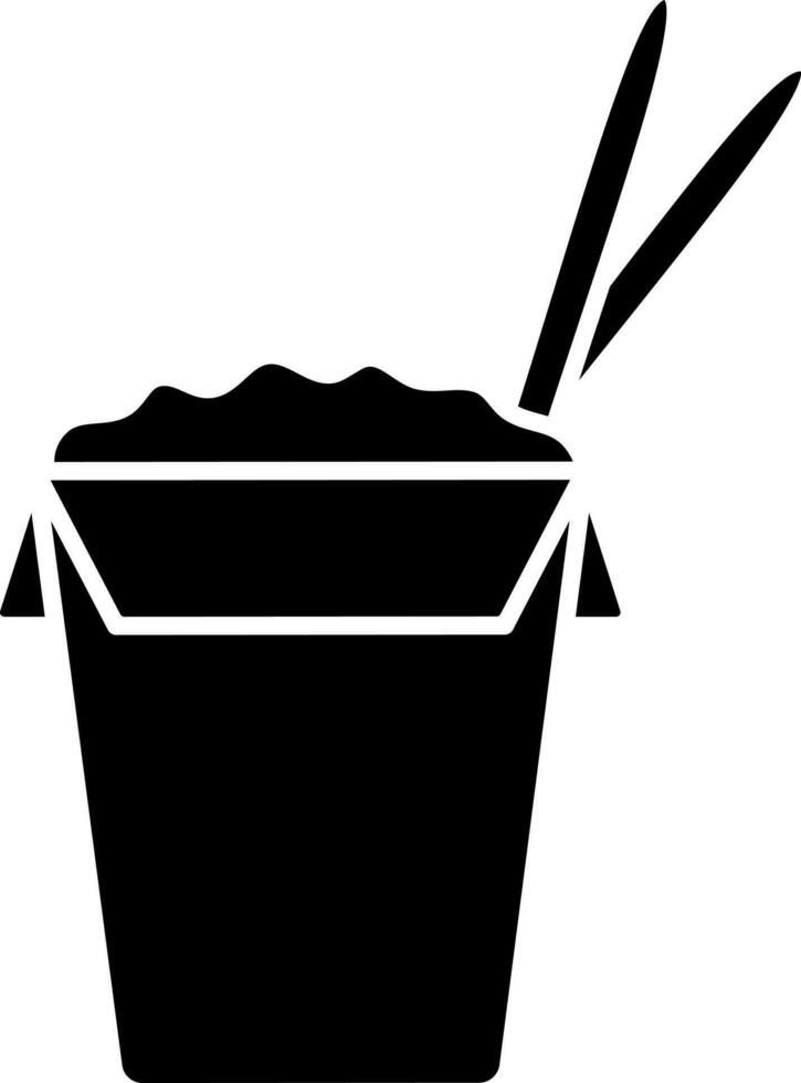 Chinese food box glyph icon or symbol. vector