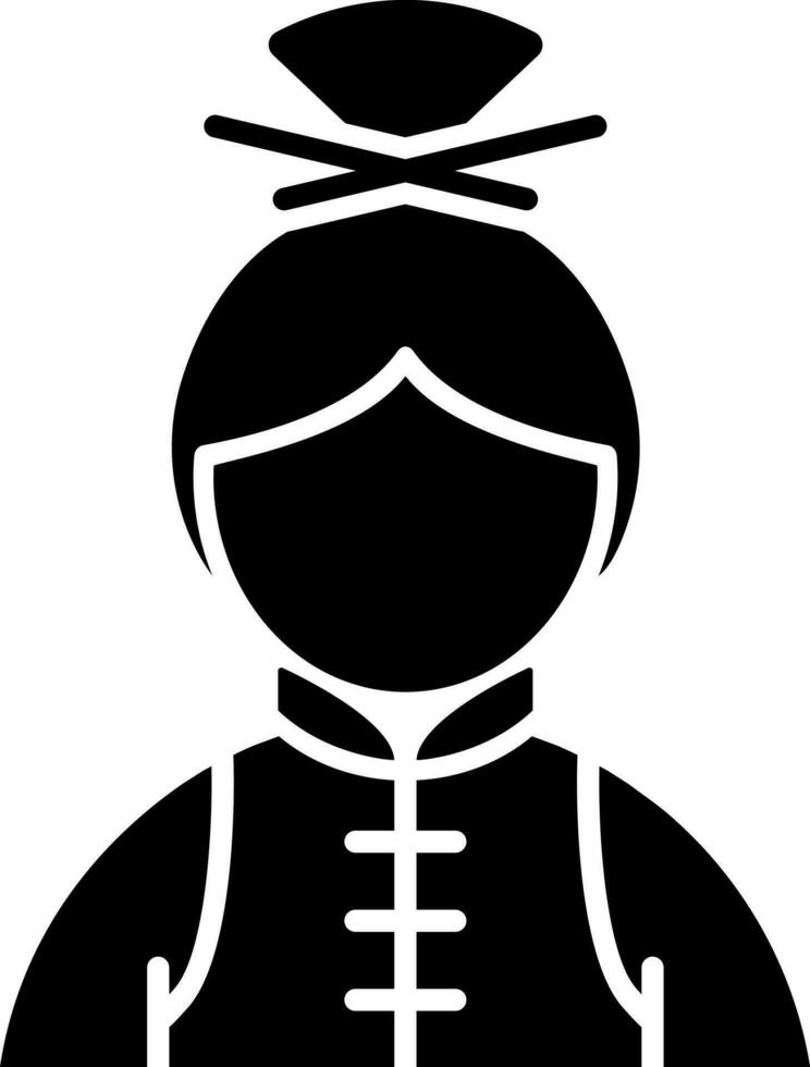 Vector illustration of chinese woman.
