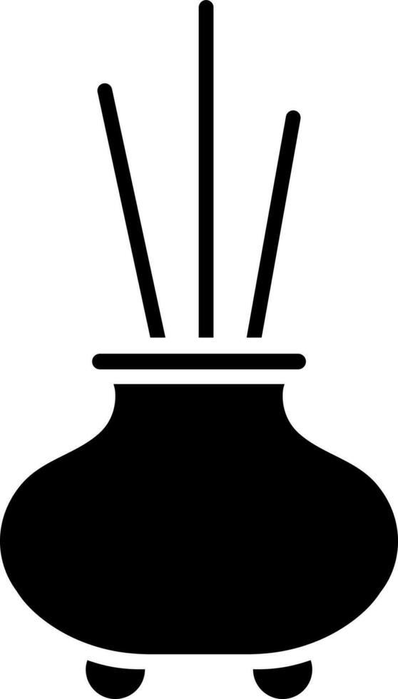 Incense stick burner icon in black color. vector