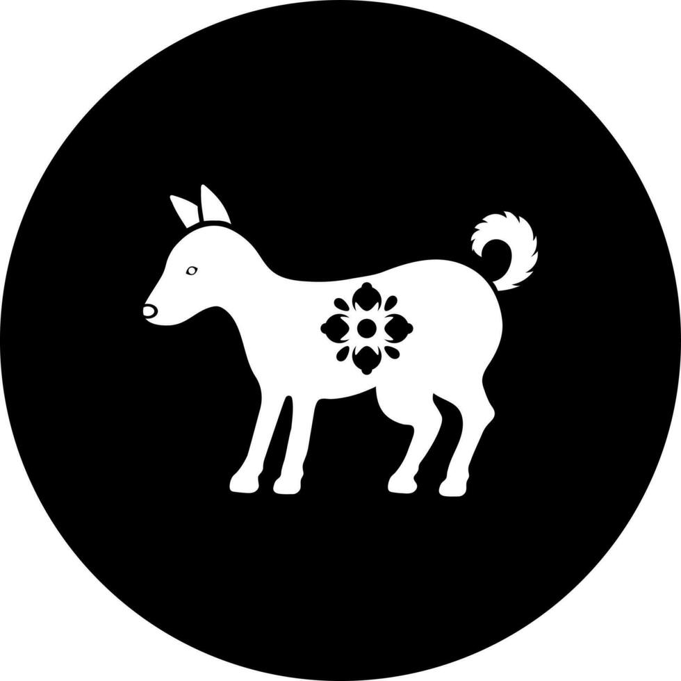 perro chino zodíaco icono en negro y blanco color. vector