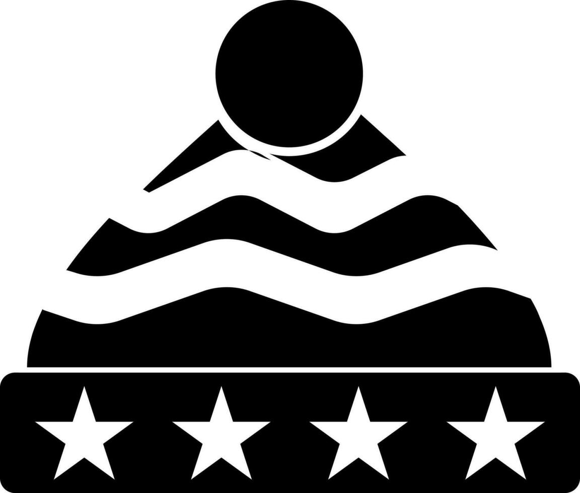 Black and White isolated icon of santa hat for festival concept. vector