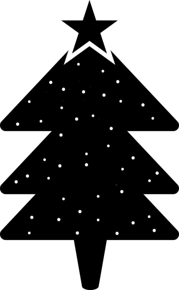 Xmas Tree decorated with Star. vector