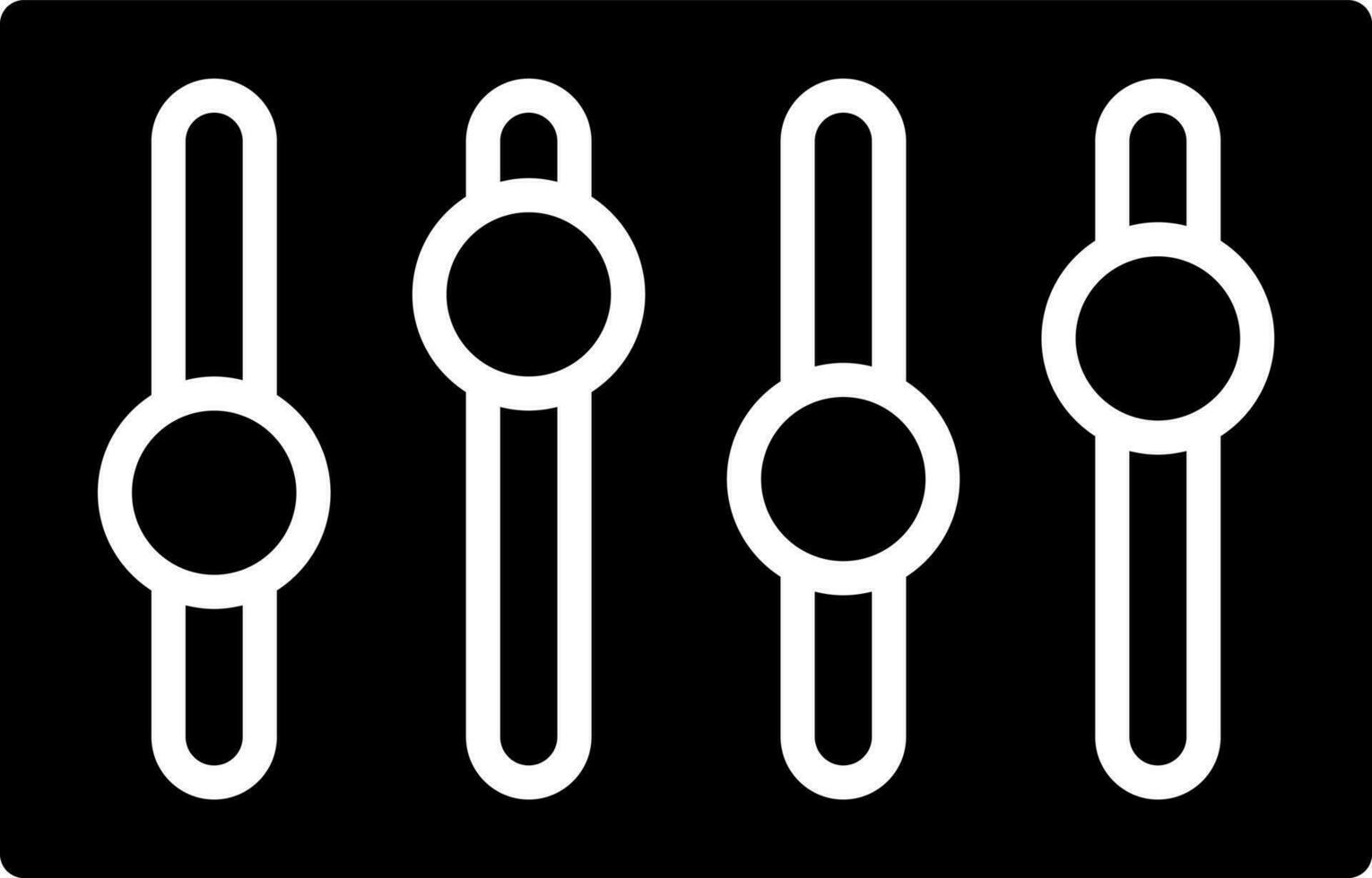 Illustration of sound mixer or equalizer glyph icon. vector
