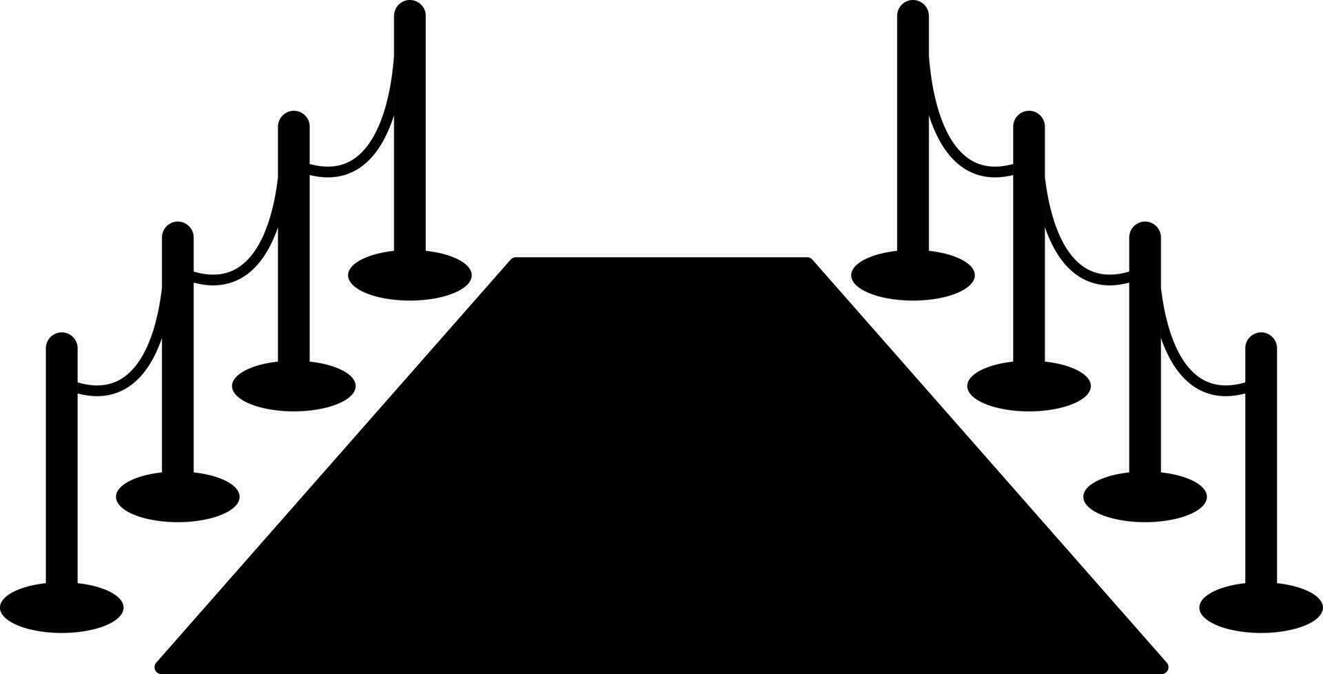Vector illustration of carpet with rope barrier.