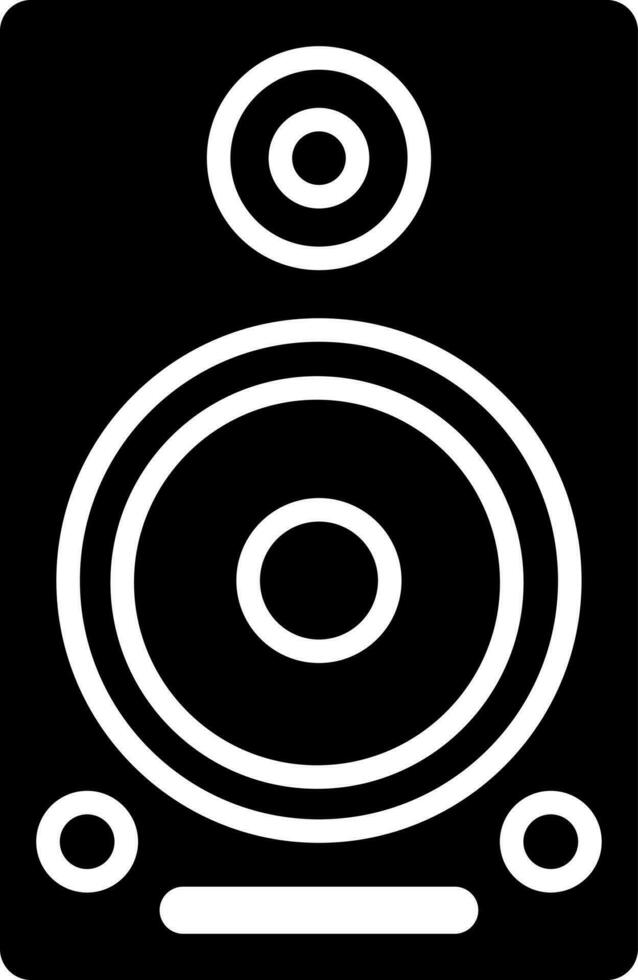 Black and White speaker icon in flat style. vector