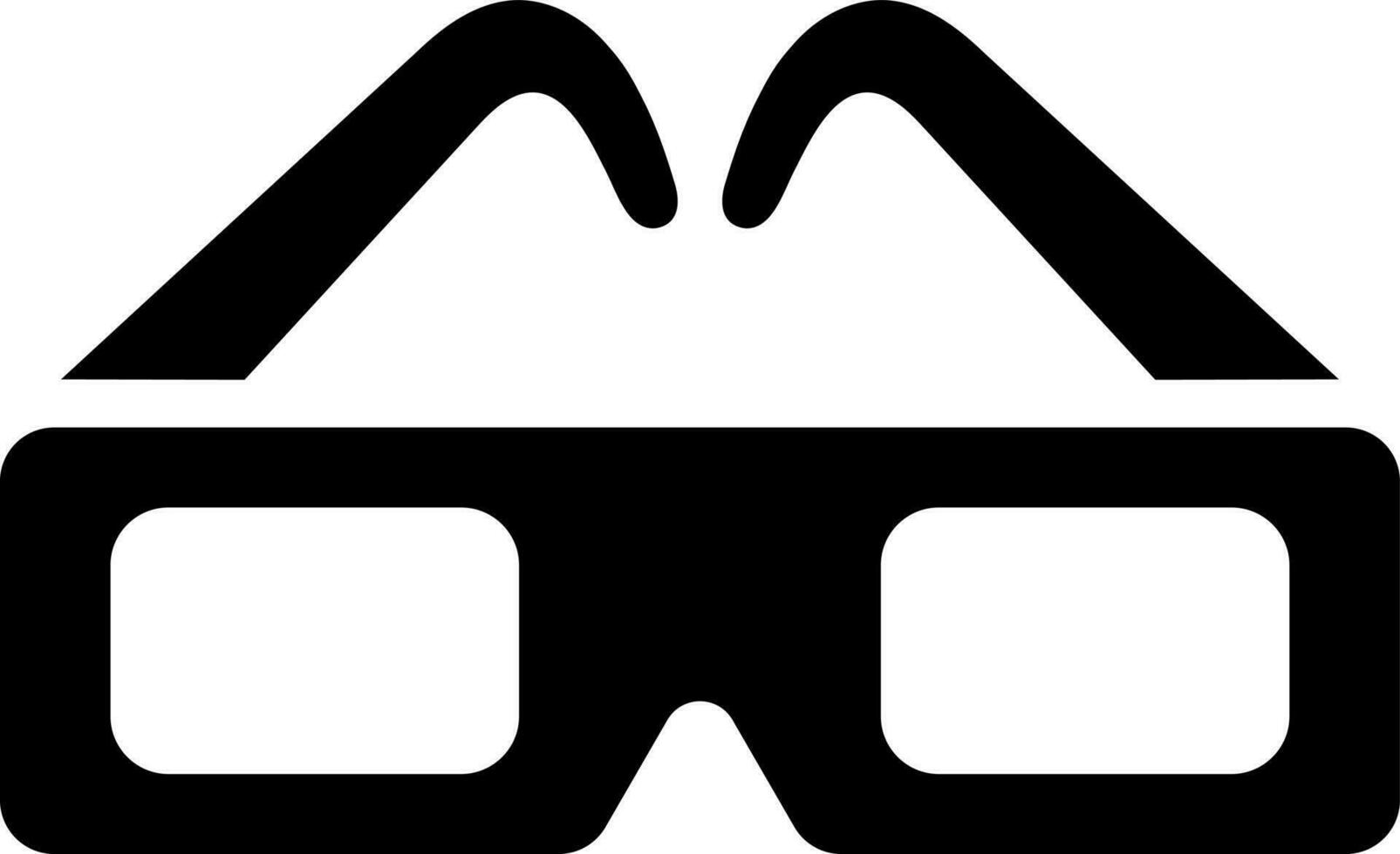 Black and White illustration of eyeglasses icon. vector