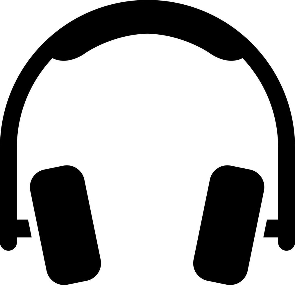 Headphone icon in black color. vector
