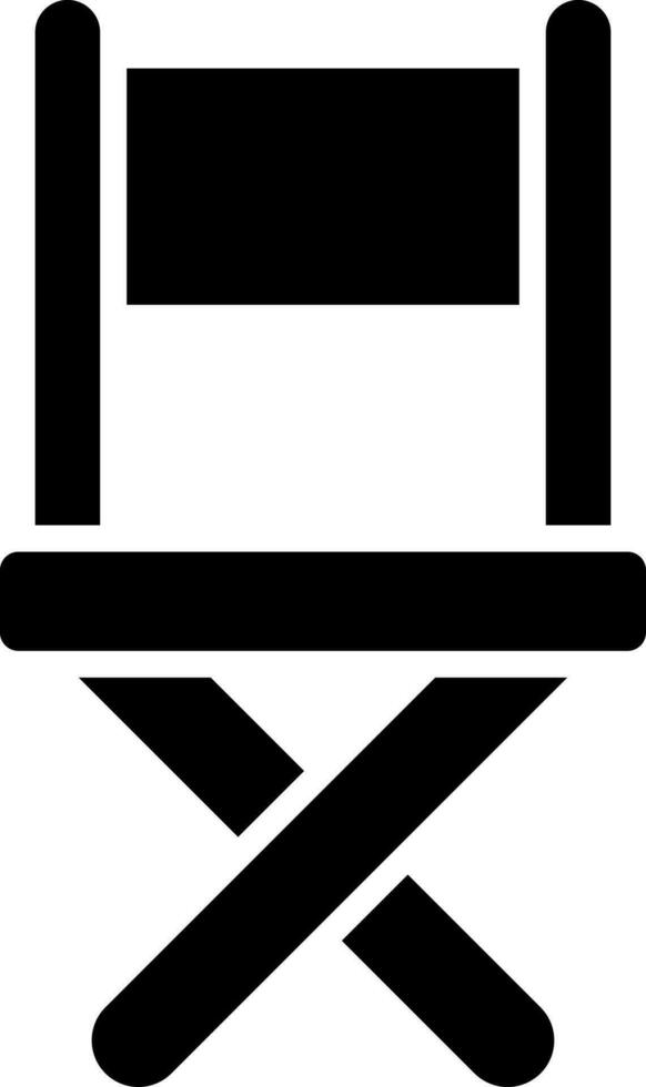 Folding chair glyph icon in flat style. vector