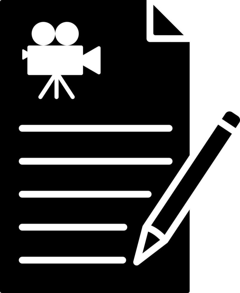 Edit video script glyph icon or symbol. vector