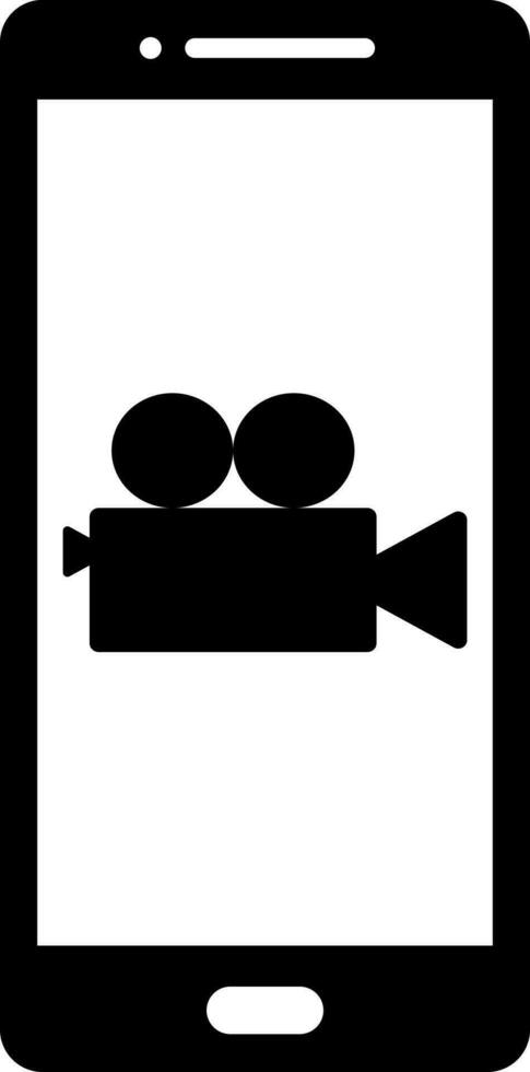 Video camera app in smartphone icon. vector