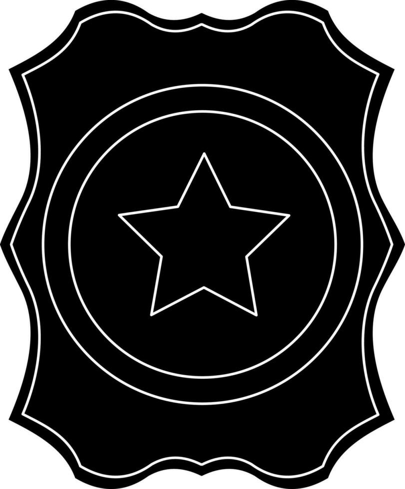 Black and White award decorated with star. vector