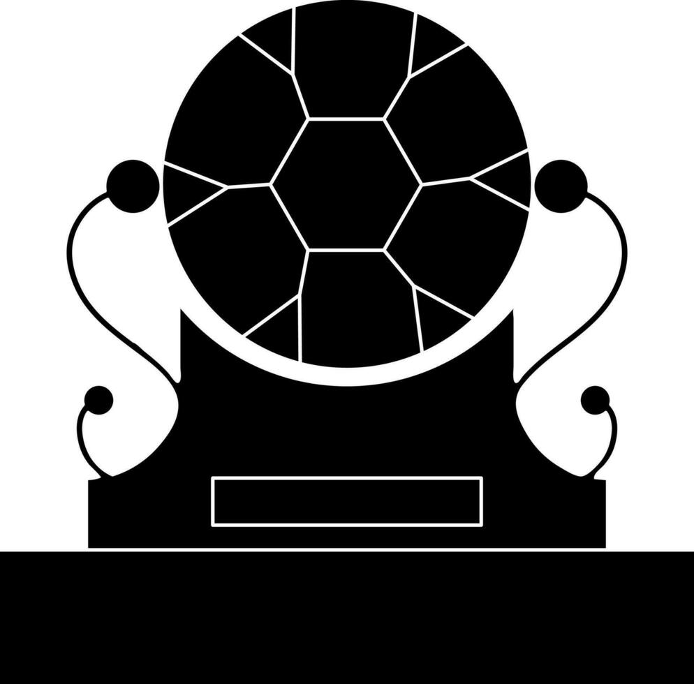 Trophy award of Black and White football. vector