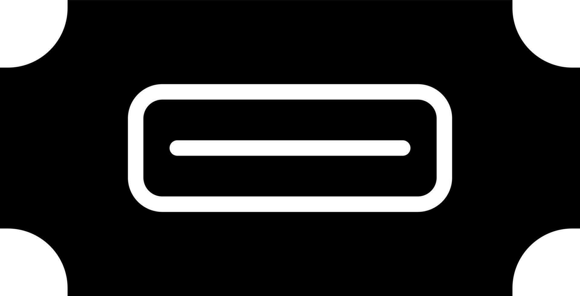 Black and White illustration of ticket icon or symbol. vector