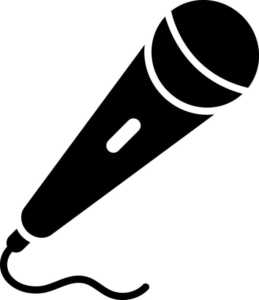 Illustration of microphone glyph icon. vector
