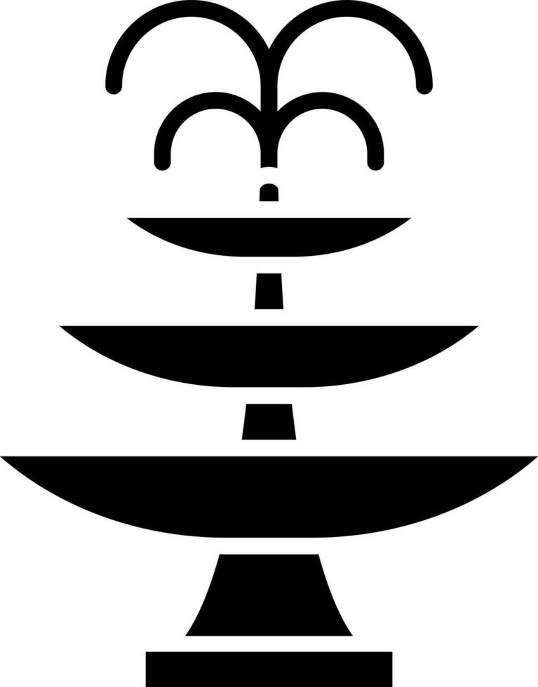 Black and White fountain icon in glyph style. vector