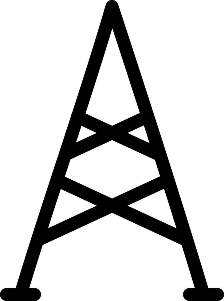 Isolated antenna icon in Black and White color. vector
