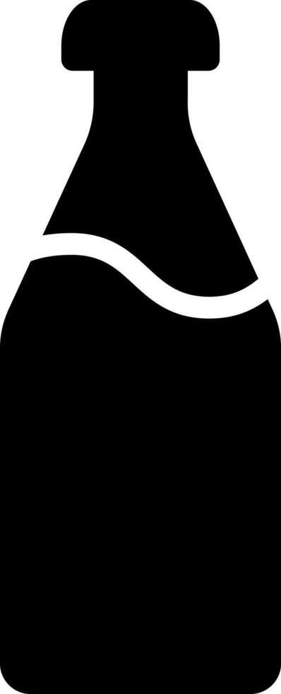 Black and White milk bottle in flat style. vector