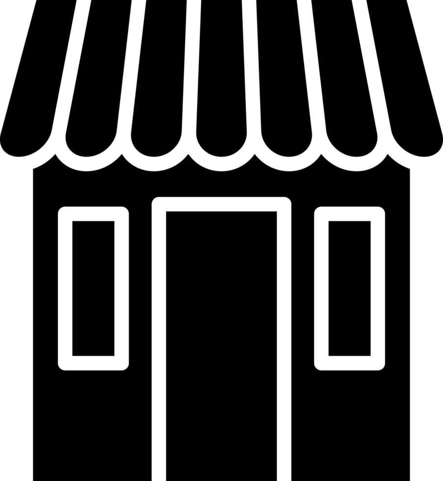 Black and White hut in flat style. vector