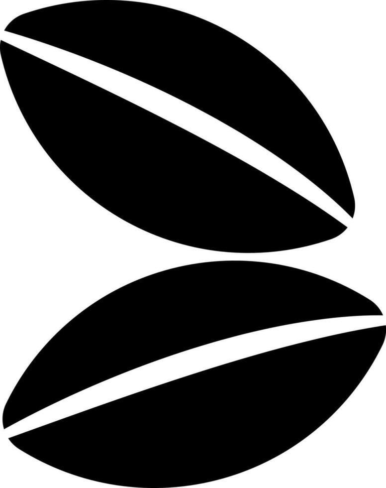 Pair of coffee beans in Black and White color. vector