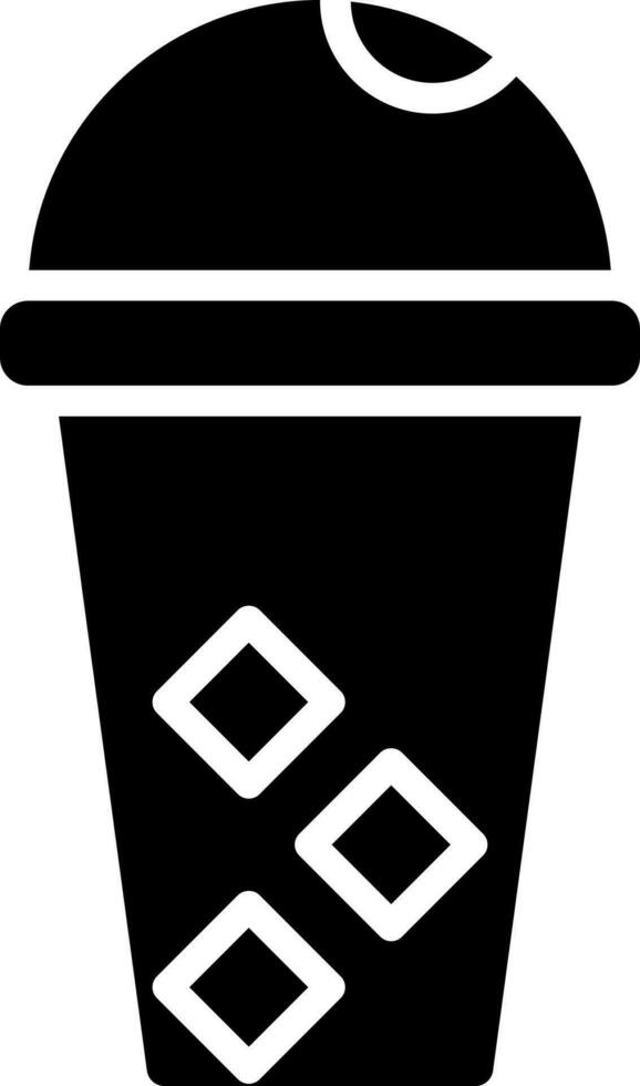 Black and White cold coffee cup. vector