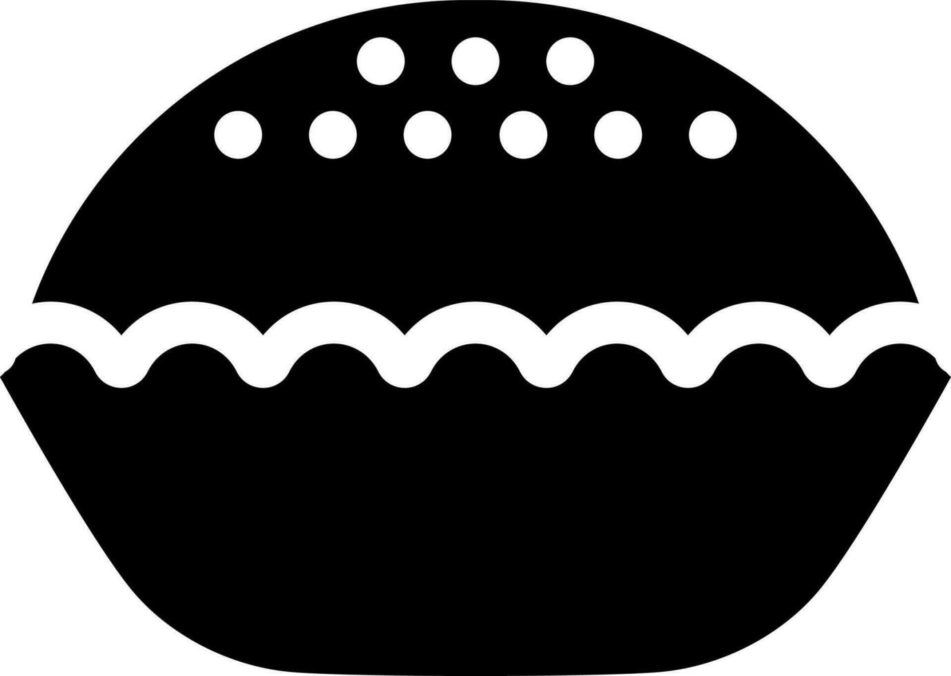 Black and White cake decorated with dots. vector