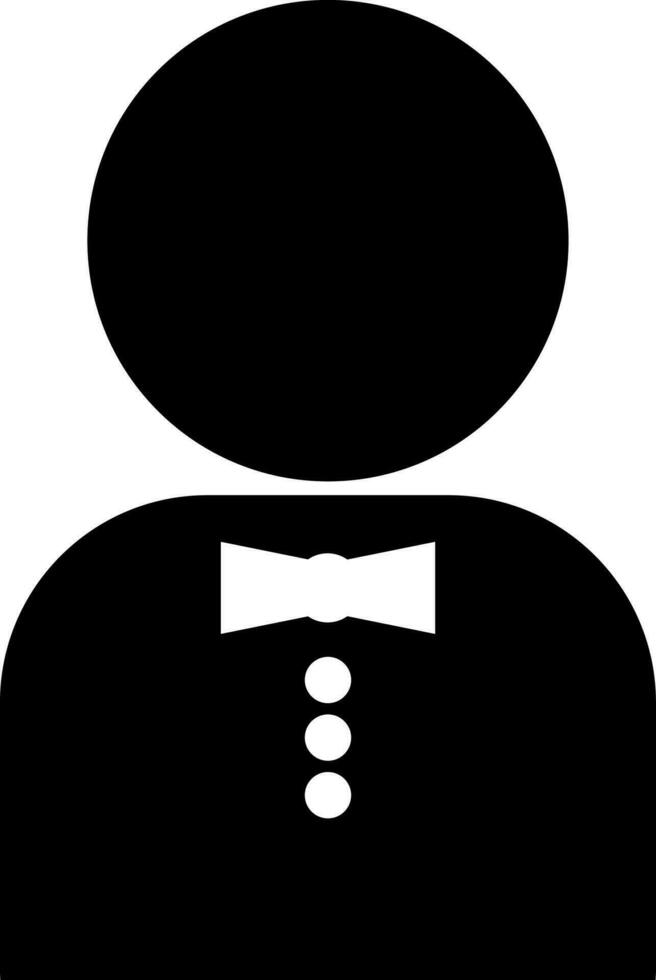 Black and White character of a faceless man. vector
