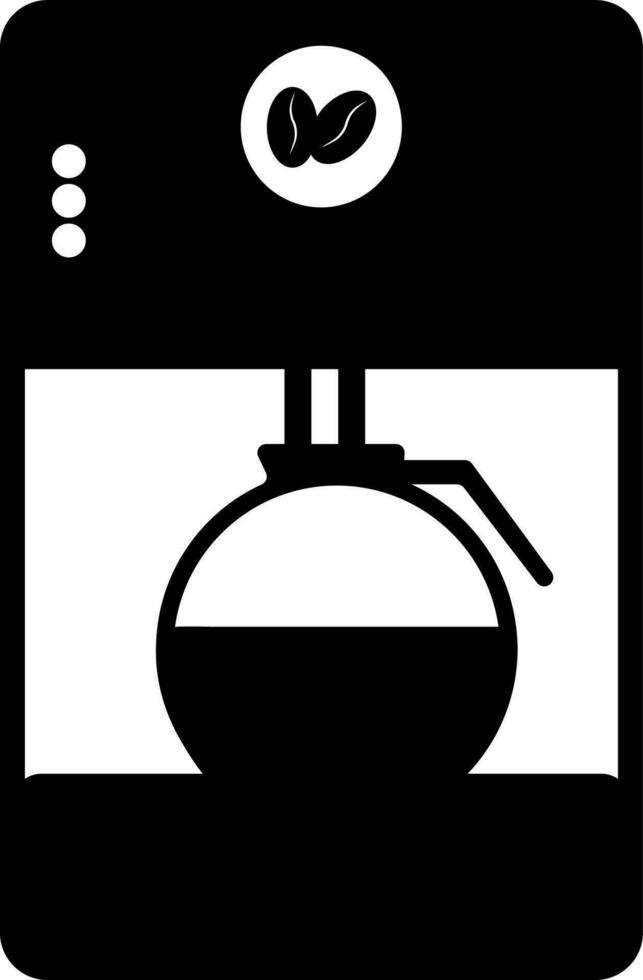 café máquina con maceta en negro y blanco color. vector