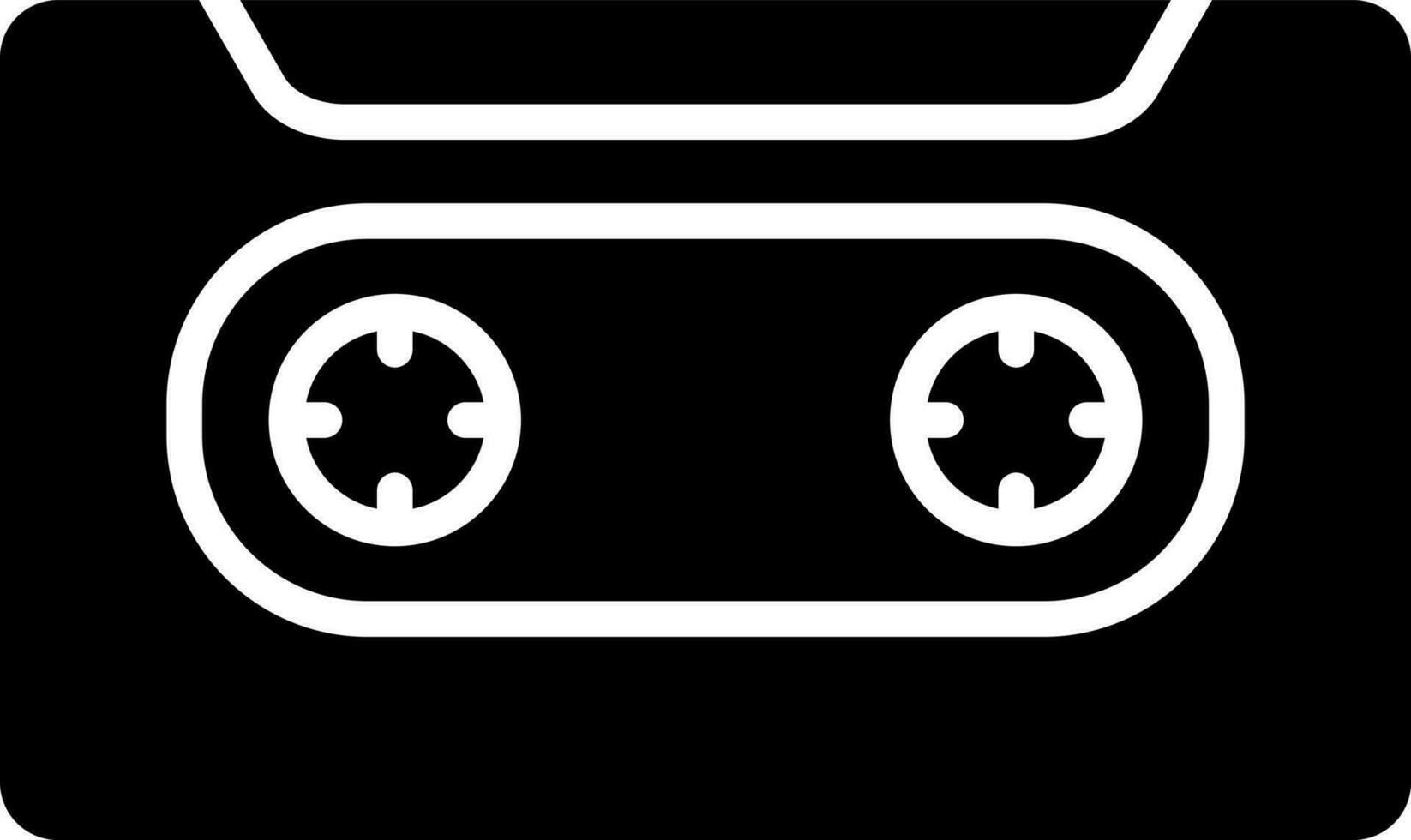 negro y blanco ilustración de audio casete icono o símbolo. vector