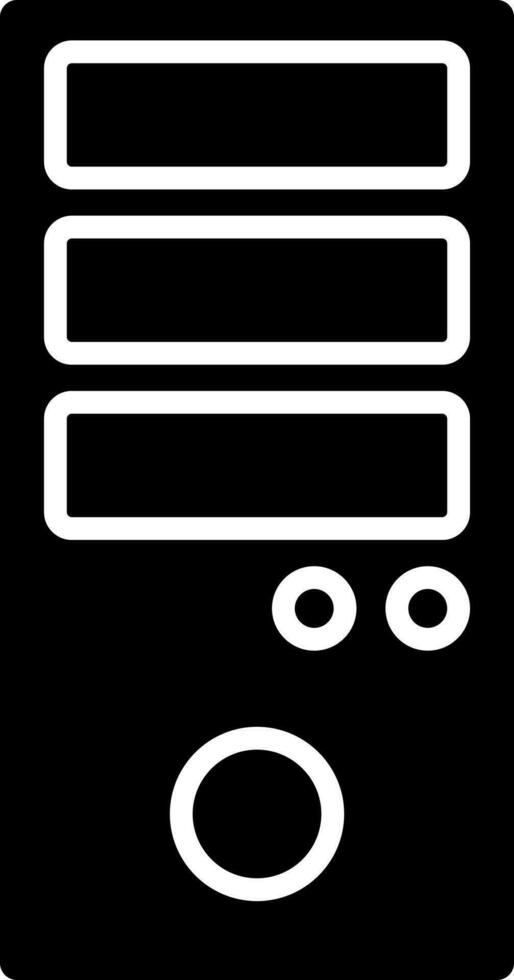 CPU Central Processing Unit icon in Black and White color. vector