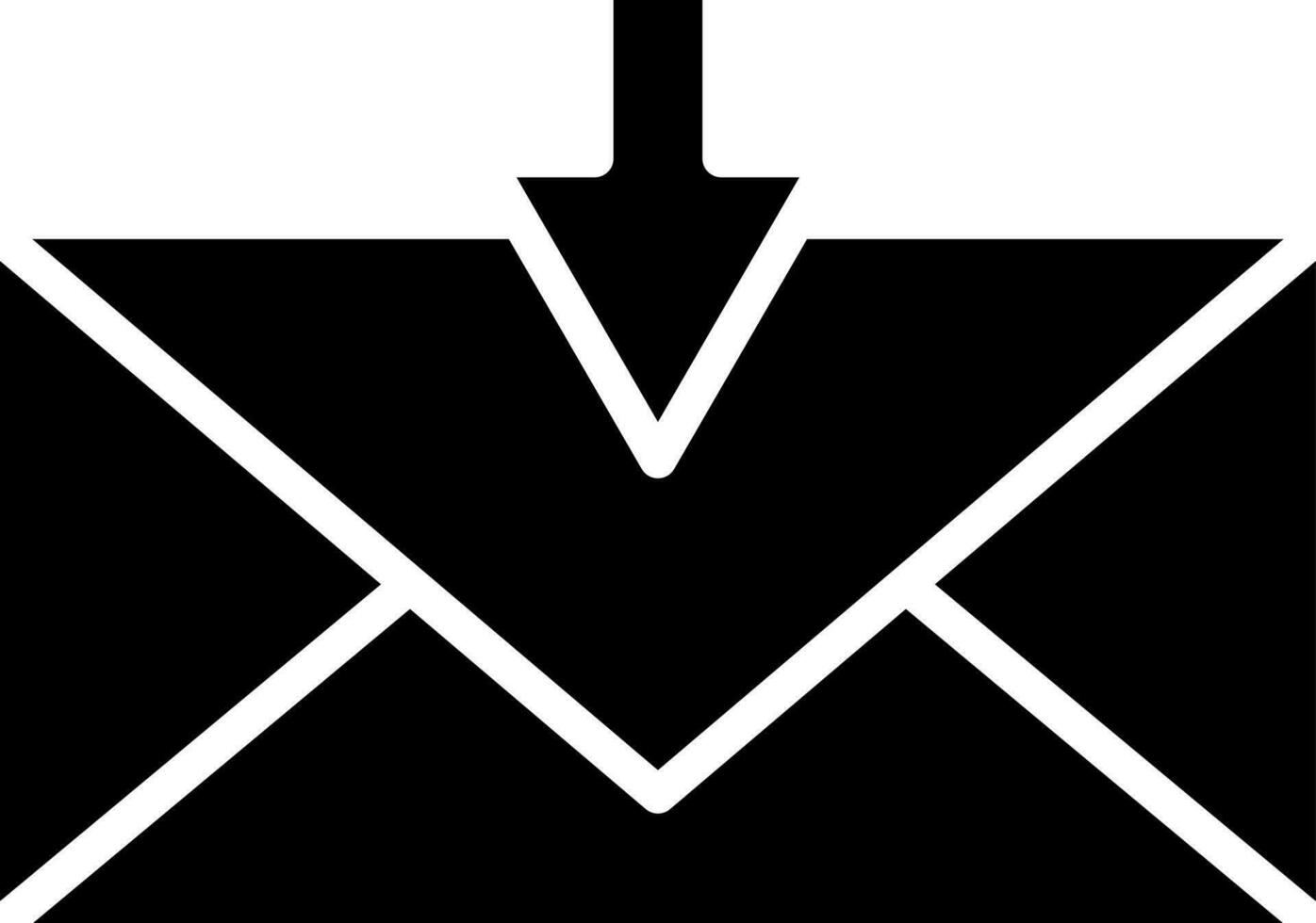 Receive email icon in Black and White color. vector