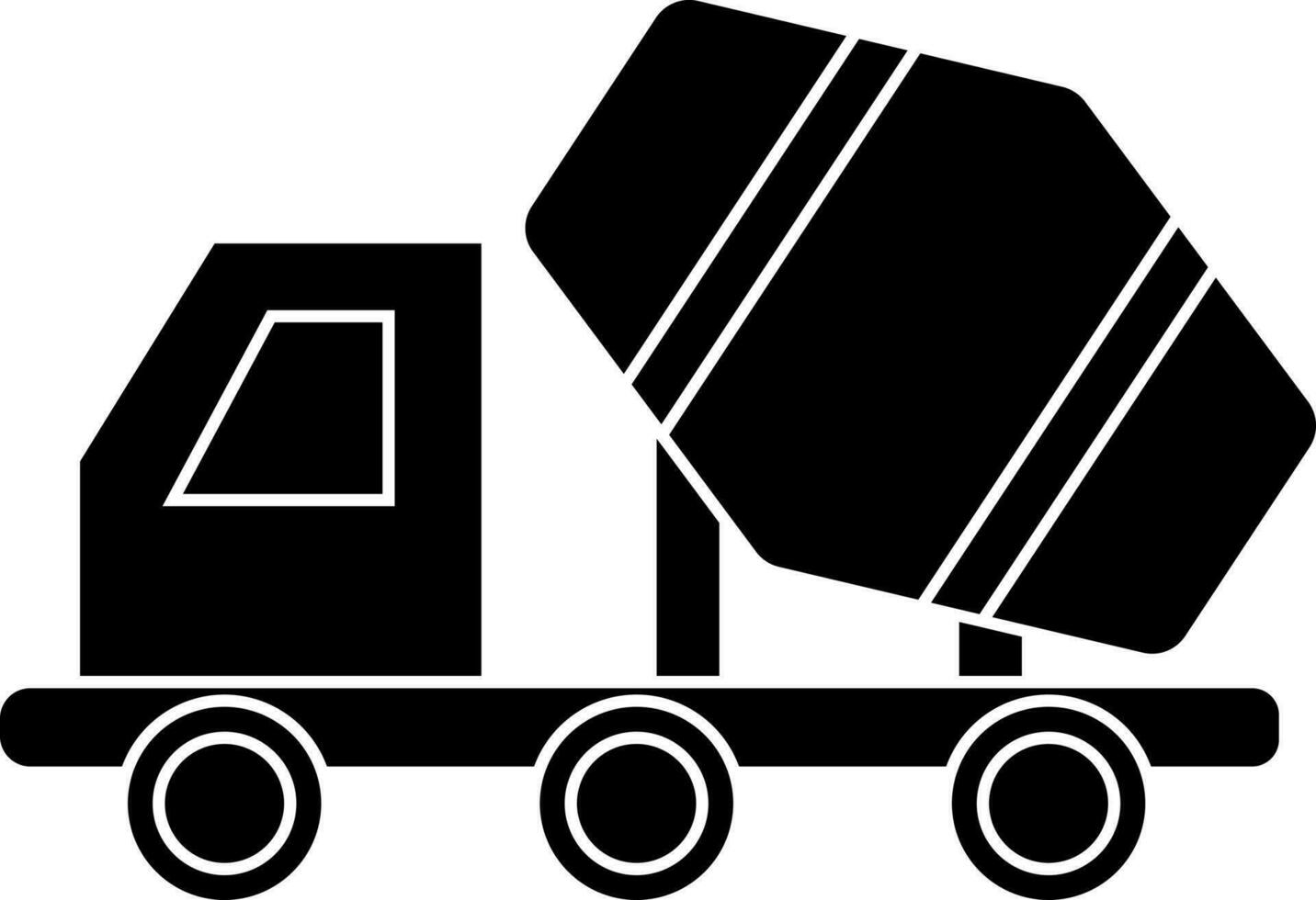 Glyph mixer concrete truck icon. vector