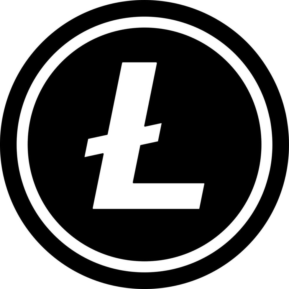 Illustration of Litecoin glyph icon. vector
