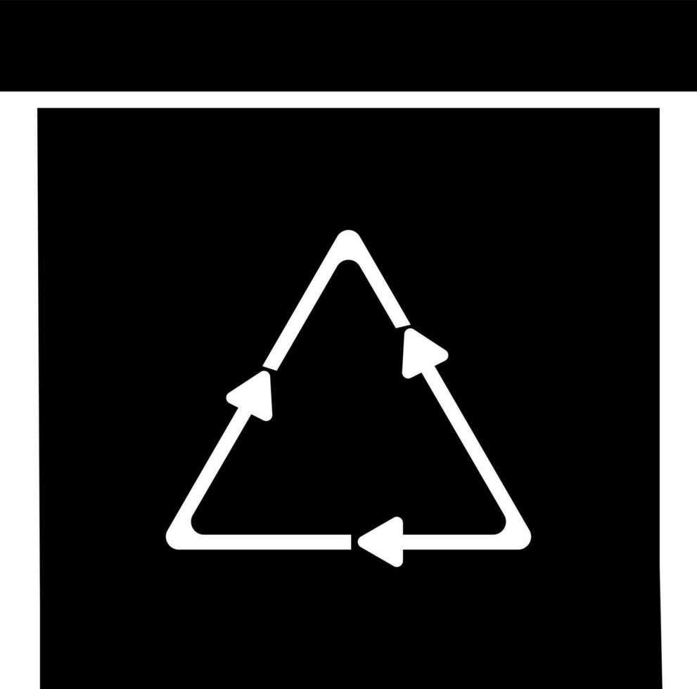 Recycling delivery box icon in Black and White color. vector