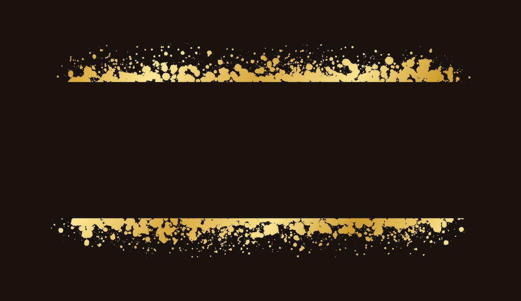 Abstract Gold Ink Splatter Ribbon Banner Frame. Golden foil spray banner border template. vector