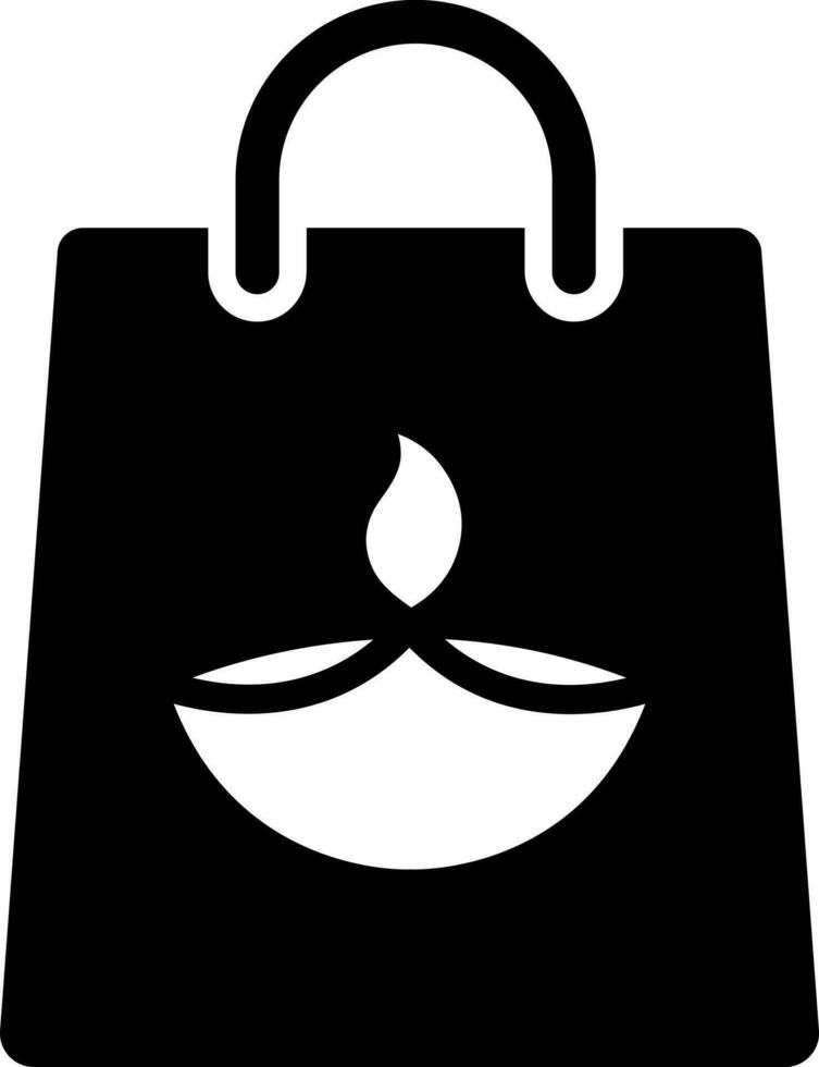 Diwali shopping bag glyph icon or symbol. vector