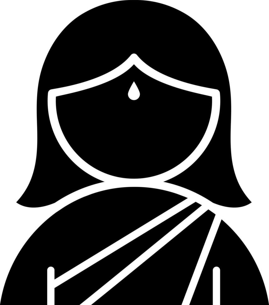 indio mujer glifo icono o símbolo. vector