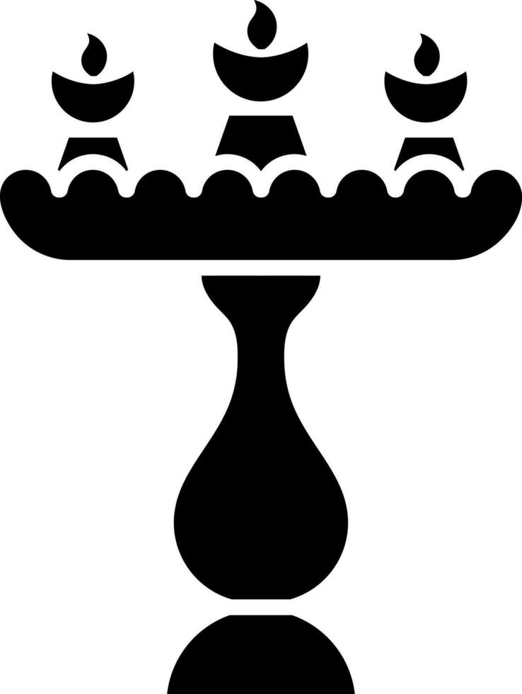 Black and White illustration of candelabrum icon. vector