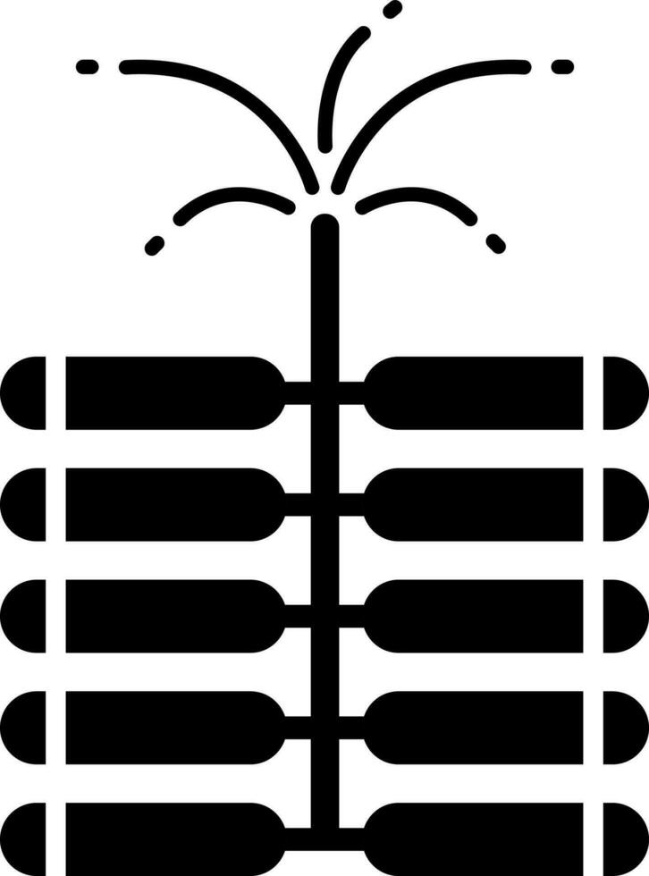 Black and White illustration of firecracker strip icon. vector