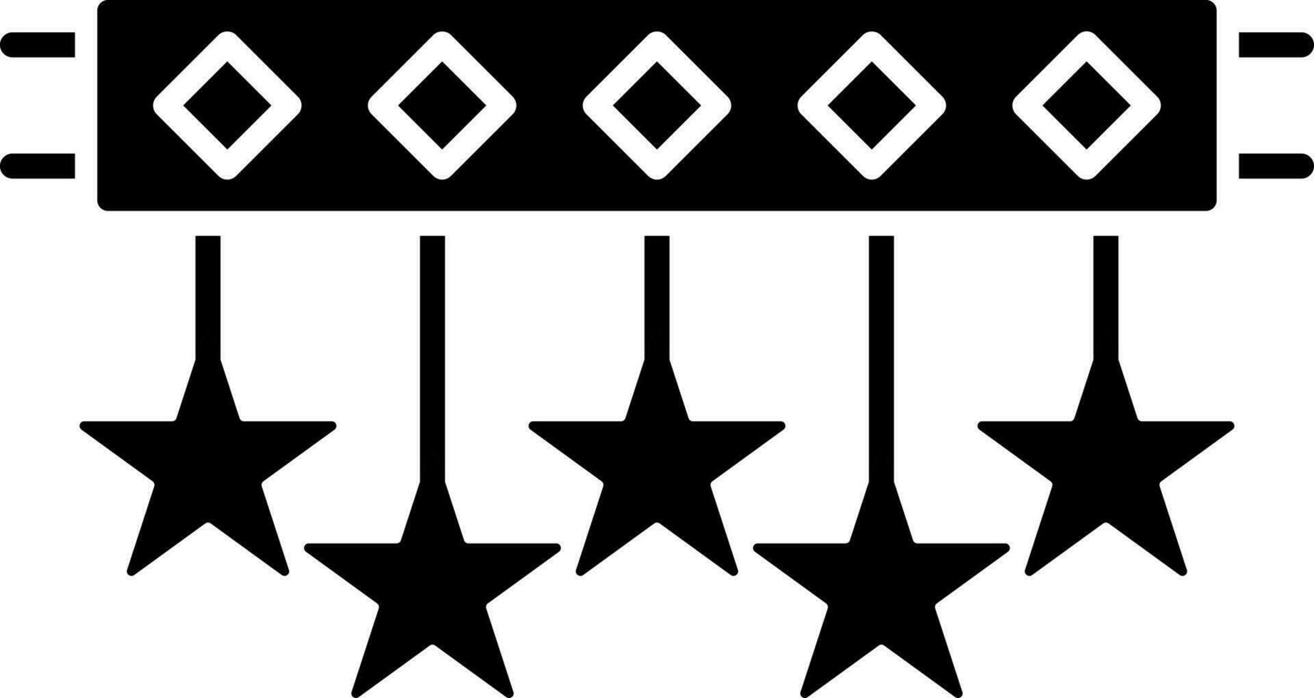 Hanging star garland icon in flat style. vector