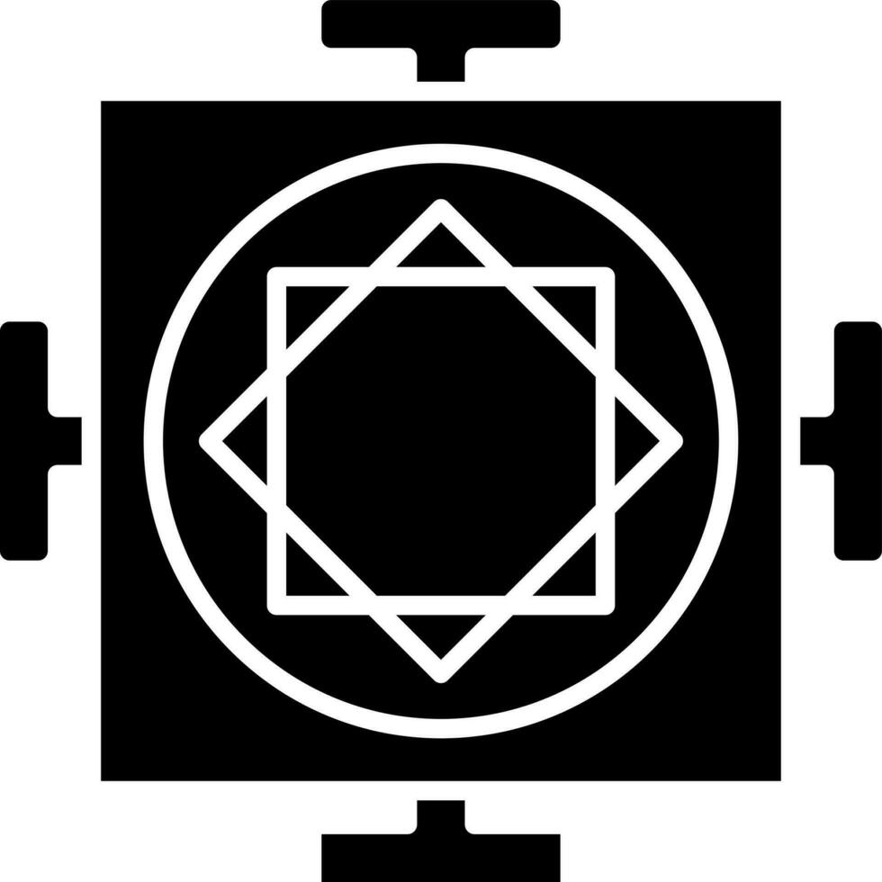 Shri yantra glyph icon in flat style. vector